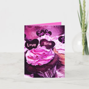 Mother's Day Cupcake Love Mom Pink Card
