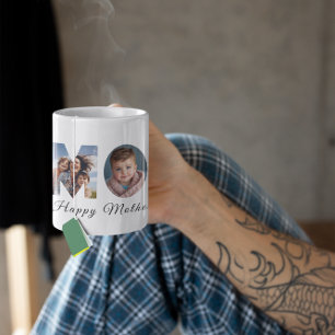 Mothers Day Custom 3 Photo Collage Large Coffee Mug