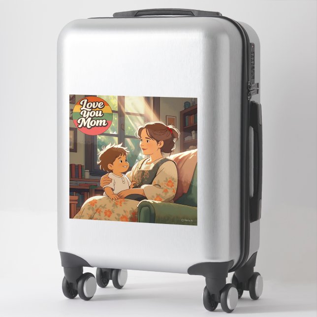 Mother's day Custom-Cut Vinyl Sticker (Suitcase)