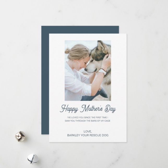 Mother's Day Custom Dog Photo From Dog Pet Holiday Card (Front/Back In Situ)