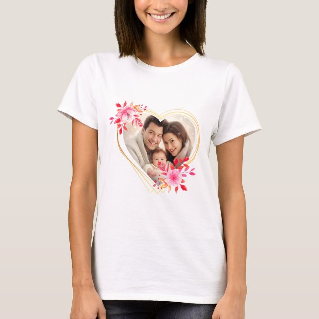 Mother's Day Custom Happy Family Photo Mummy  T-Shirt (Front)