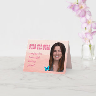 Mother's Day Custom Photo and Words Pink  Card