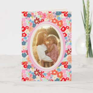 Mother's Day Custom Photo Bright Floral Garden Card