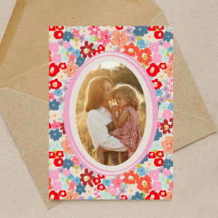 Mother's Day Custom Photo Bright Floral Garden Card