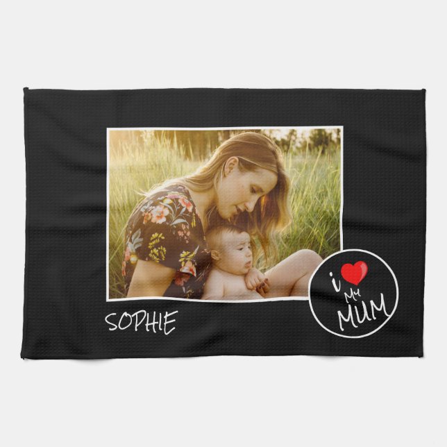 Mothers Day,  Custom Photo – Personalized Tea Towel (Horizontal)