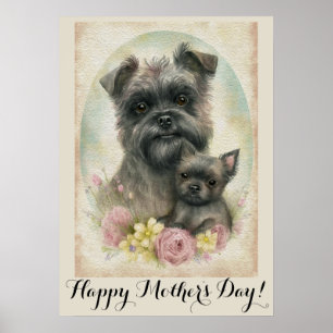Mothers day Cute Affenpinscher Dog Mum Poster