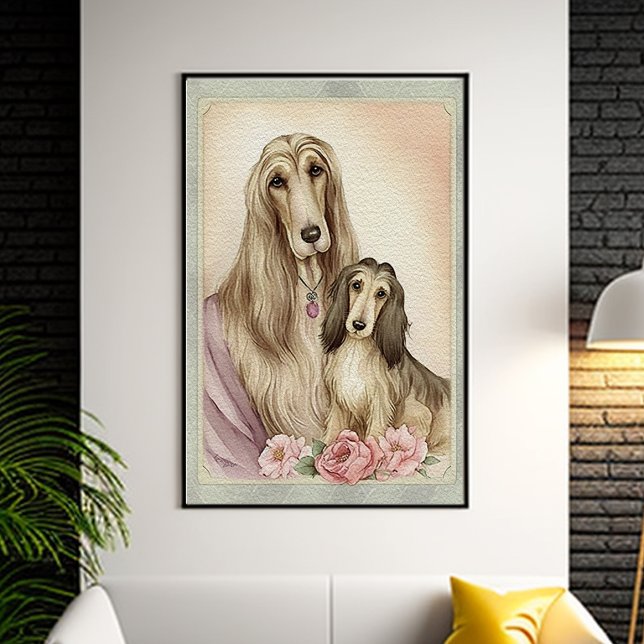 Mothers day Cute Afghan Hound Dog Mum Poster (Creator Uploaded)