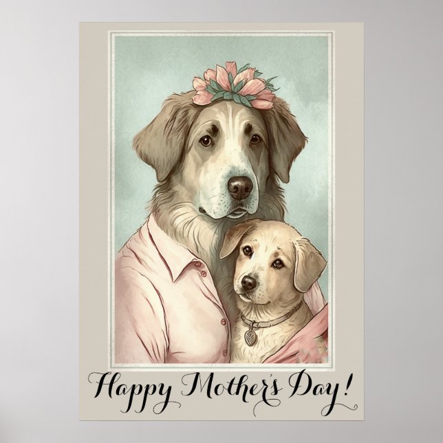 Mothers day Cute Akbash Dog Mum Poster (Front)