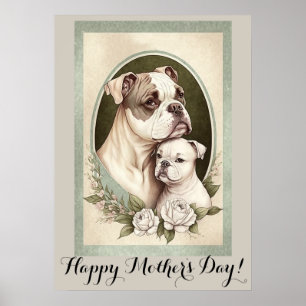 Mothers day Cute American Bulldog Dog Mum Poster