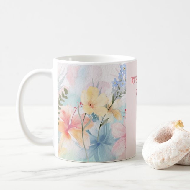 MOTHERS DAY CUTE FLORAL  COFFEE MUG (With Donut)