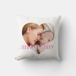 mothers day cute heart photo Throw Pillow