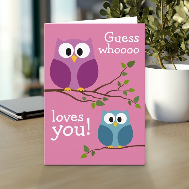 Mothers Day - Cute Owls Card (Personalized Mother's Day Greeting Card)