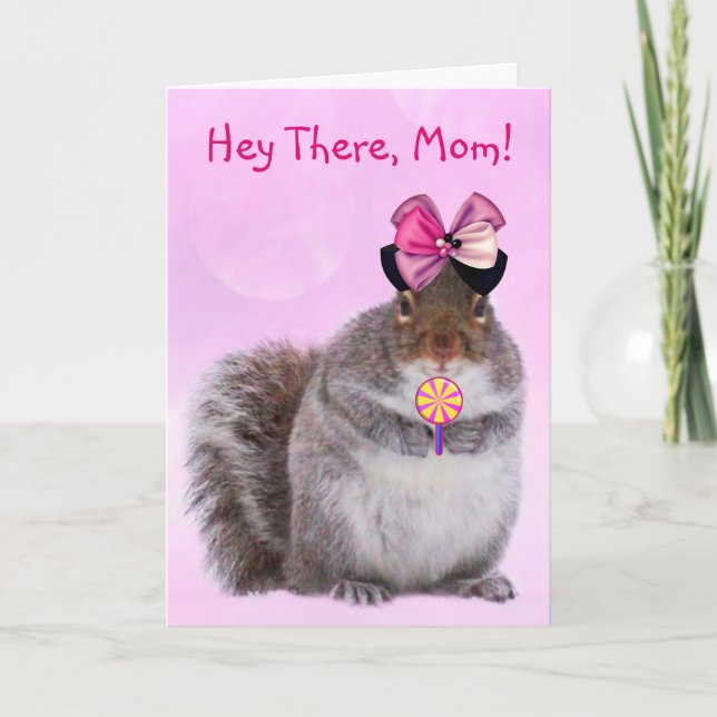 Mother's Day Cute Squirrel Holiday Card (Front)