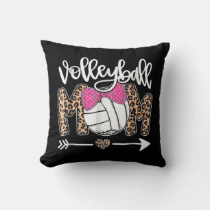 Mother's Day Cute Volleyball Mum Leopard Fun Ball  Cushion