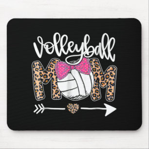 Mother's Day Cute Volleyball Mum Leopard Fun Ball Mouse Pad