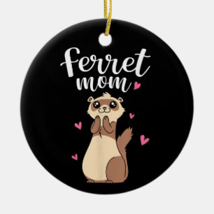 Mother's Day Cute Women Weasel Ferret Mum Ceramic Ornament