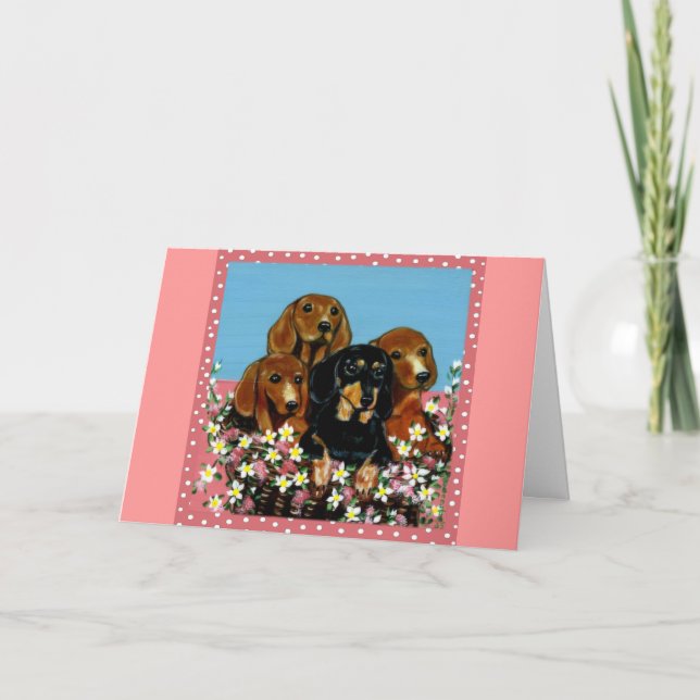 Mother's Day Dachshunds Card (Front)