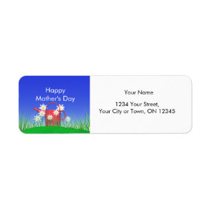 Mothers Day Daisies and Watering Can Return Address Label