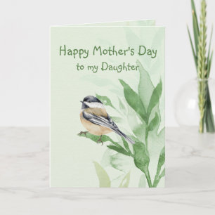 Mother's Day Daughter Chickadee Garden Bird Card