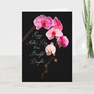MOTHER'S DAY - DAUGHTER - FUCHSIA ORCHIDS CARD