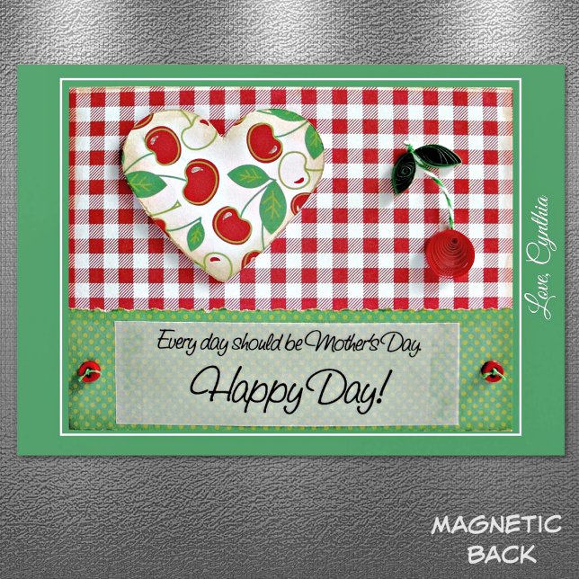 Mothers Day Dimensional Quilled Cherry Magnet Card (Creator Uploaded)