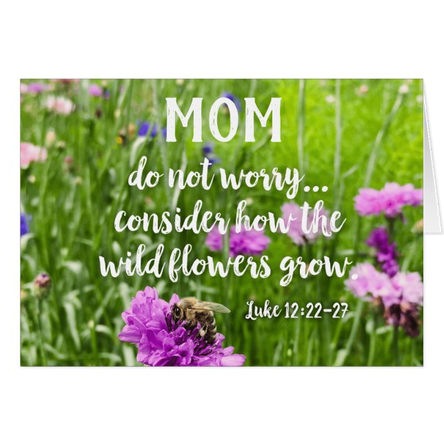 Mothers Day Do Not Worry Bee Christian Bible Verse (Front Horizontal)