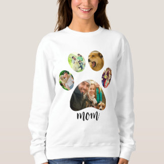 Mothers Day Dog mum | 5 Paw Print Photo Collage Sweatshirt