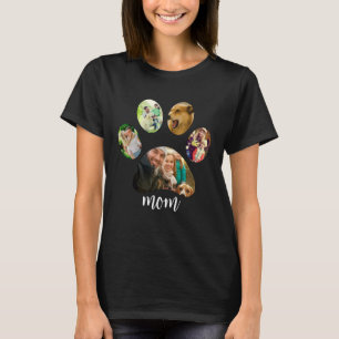 Mothers Day Dog mum 5 Paw Print Photo Collage T-Shirt
