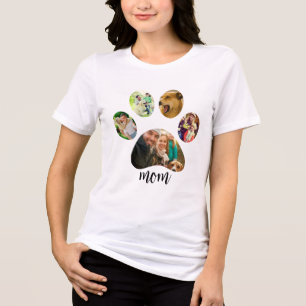 Mothers Day Dog mum 5 Paw Print Photo Collage Tri-Blend Shirt