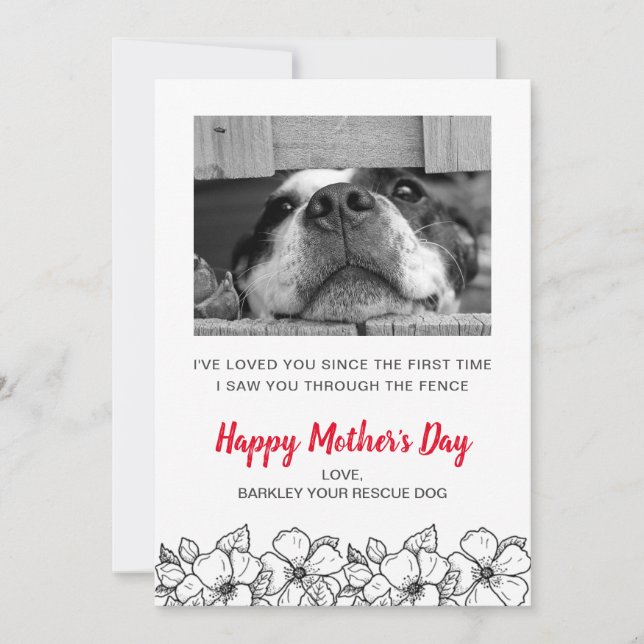 Mother's Day Dog Photo From Rescue Dog Pet Holiday Card (Front)