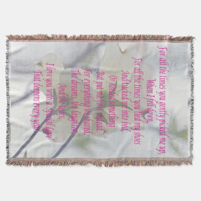 Mothers Day Dogwood Throw Blanket (Front)