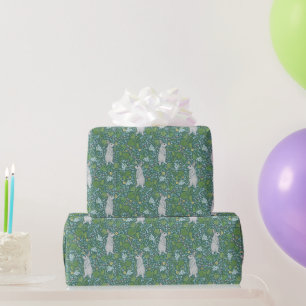 Mother's Day Easter White Bunny in Spring Garden Wrapping Paper