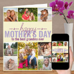 Mothers Day Editable Best Grandma Ever 8 Photo Card<br><div class="desc">Personalised Mother's Day card which you can customise for anyone! The photo template is ready for you to add 8 of your favourite photos and personalise the text inside and out. The sample wording on the front reads "happy mother's day to the best grandma ever" and you could customise this...</div>