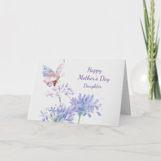 Mother's Day Elegant Garden Butterflies Daughter Card (Front)