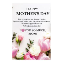 MOTHER'S DAY (FAR AWAY) GREETINGS ONLINE + POSTER