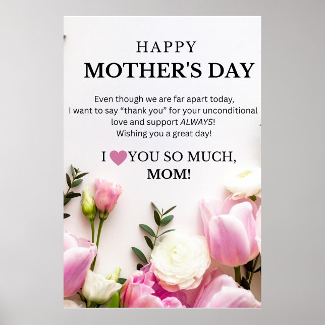 MOTHER'S DAY (FAR AWAY) GREETINGS ONLINE + POSTER (Front)
