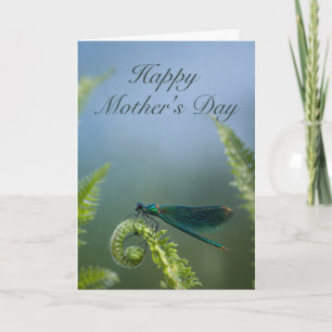 Mothers Day Fern Dragonfly Card