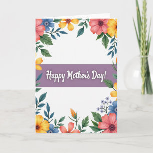 Mothers Day Floral Aunt Card