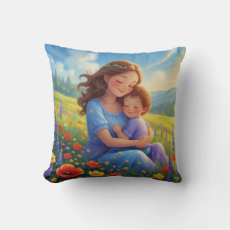 Mothers Day Floral Beautiful Cartoon  Cushion