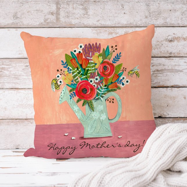 Mother's day floral bouquet pink cushion (Creator Uploaded)