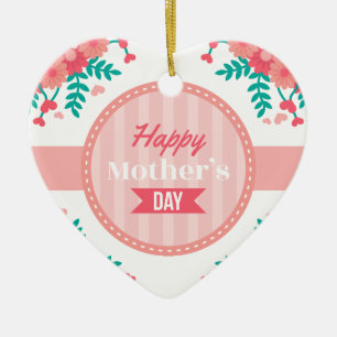 mothers day floral ceramic ornament