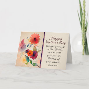 Mother's Day Floral Garden Bible Verse  Holiday Card