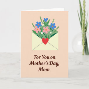 Mothers Day Floral Heart Card