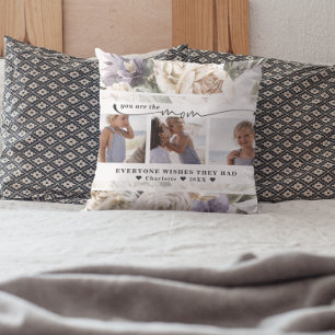 Mother's Day   Floral Three Photo Collage Cushion