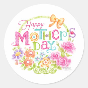 Mother's Day Flower Basket Stickers