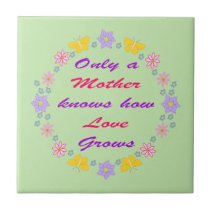 Mothers Day Flowers and Butterflies Ceramic Tile