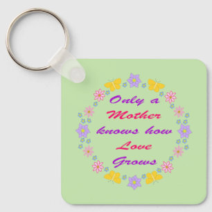 Mothers Day Flowers and Butterflies Double Sided Key Ring