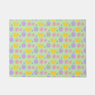 Mothers Day Flowers and Butterflies Patterned Doormat
