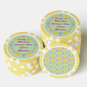 Mothers Day Flowers and Butterflies Poker Chips