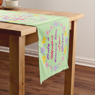 Mothers Day Flowers and Butterflies Short Table Runner